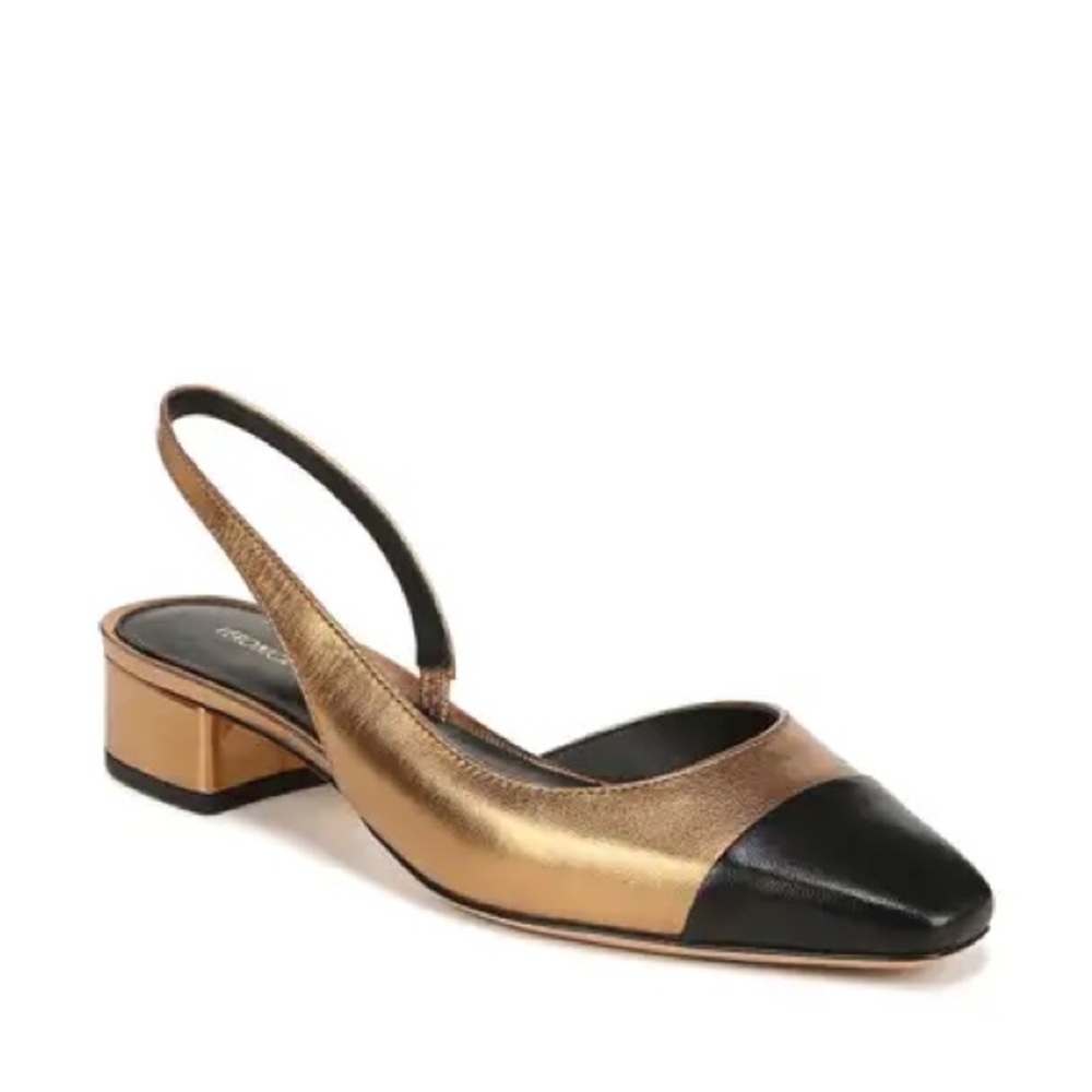 Veronica Beard Gold and Black Slingback Pump size 9m